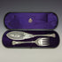 Late 19th century British antique silver plate fish server set in box Levesley Brothers